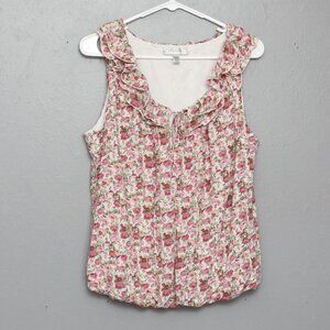 Dress barn floral ruffle blouse